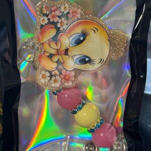 *handmade* tweety badge reel